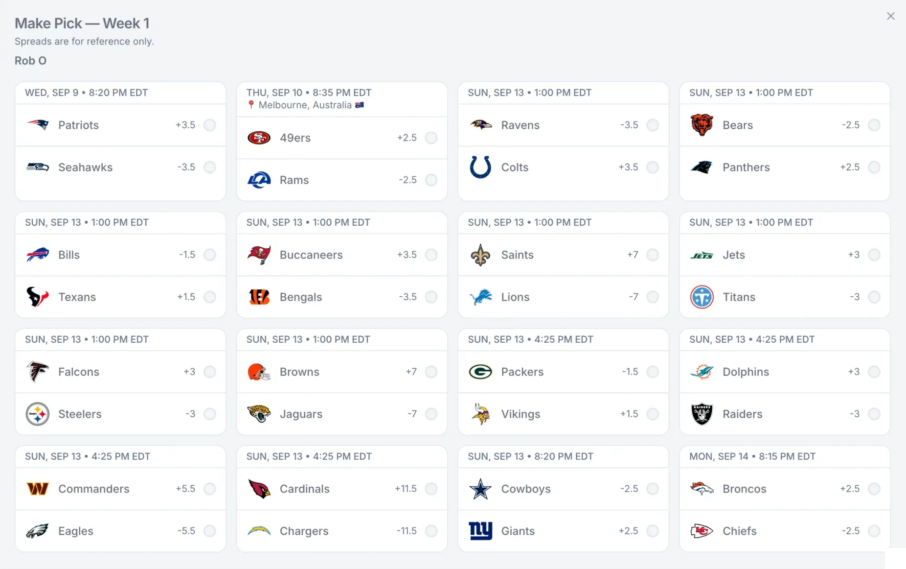 Sunday Survivor pool dashboard